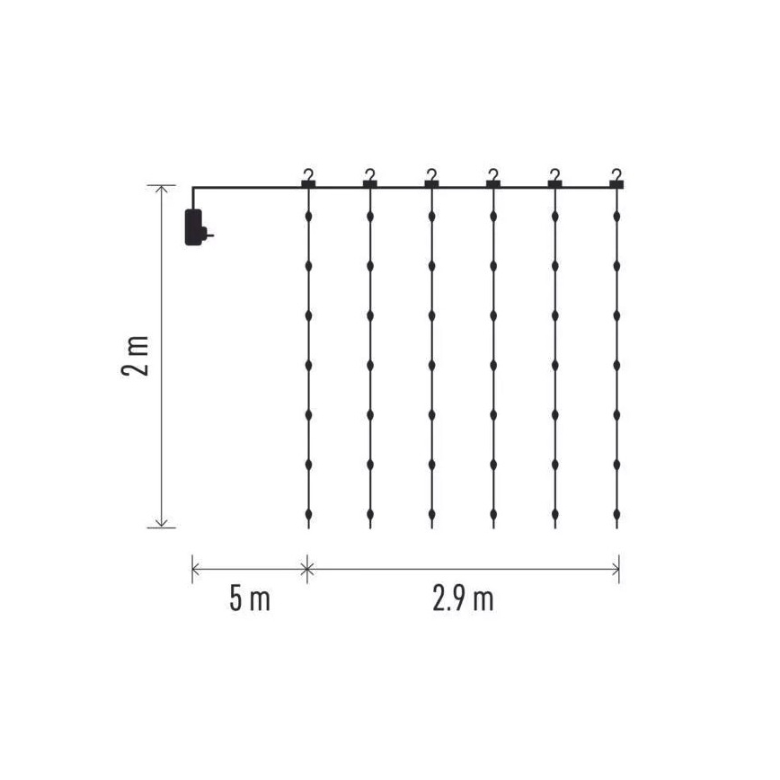 LED Kalėdinė lauko girlianda 400xLED/8 functions 7,9 m IP44 šiltai balta