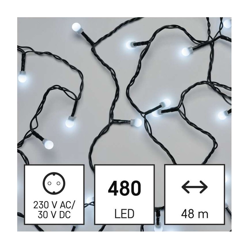 LED Kalėdinė lauko girlianda 480xLED/53m IP44 šaltai balta