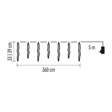 LED Kalėdinė lauko girlianda 60xLED/8,6m IP44