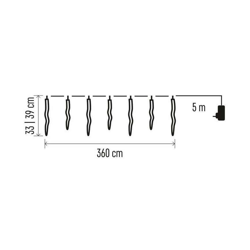 LED Kalėdinė lauko girlianda 60xLED/8,6m IP44