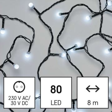 LED Kalėdinė lauko girlianda 80xLED/13m IP44 šaltai balta