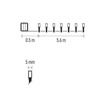 LED Kalėdinė lauko girlianda 80xLED/6,1m IP44 šiltai balta