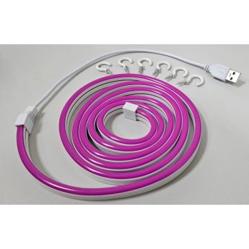 LED Lankstus juostelė NEON LED/5V USB 1,8 m violetinė