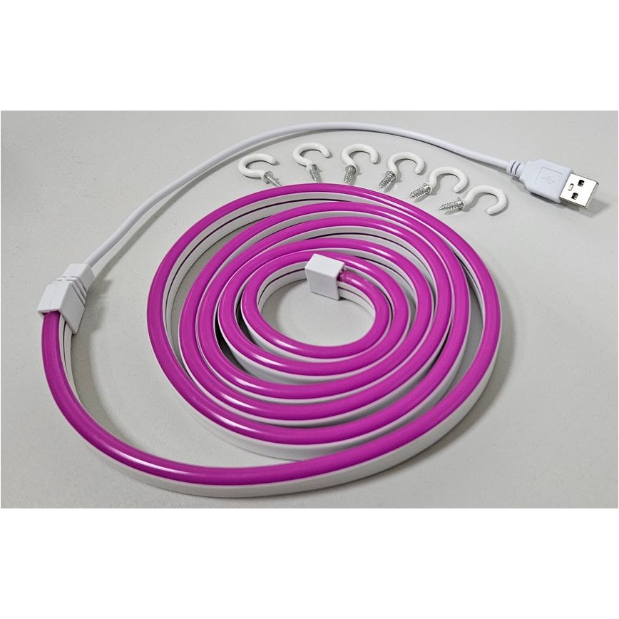 LED Lankstus juostelė NEON LED/5V USB 1,8 m violetinė