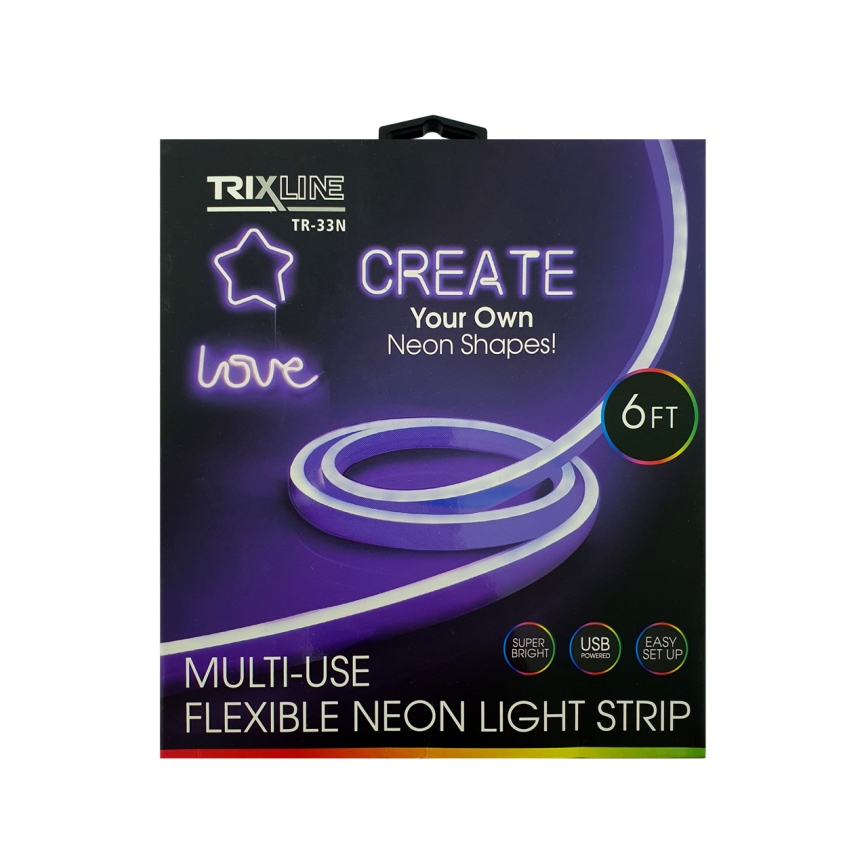 LED Lankstus juostelė NEON LED/5V USB 1,8 m violetinė