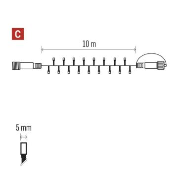 LED Lauko Kalėdinė girlianda 100xLED/10m IP44 daugiaspalvis