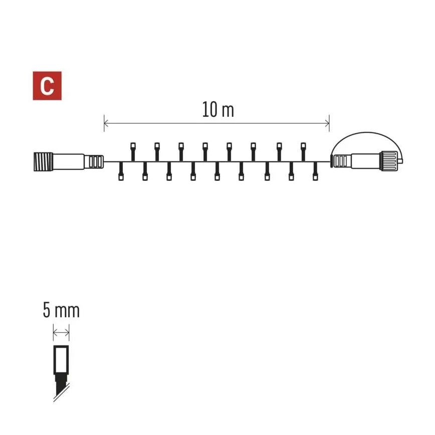 LED Lauko Kalėdinė girlianda 100xLED/10m IP44 mėlyna