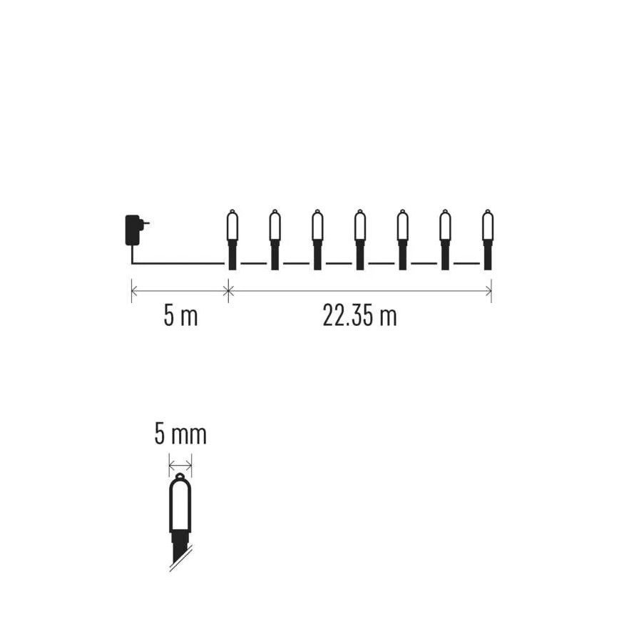 LED Lauko Kalėdinė girlianda 150xLED/27,35m IP44 daugiaspalvis