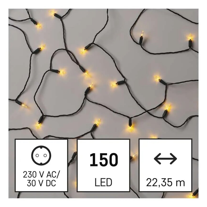 LED Lauko Kalėdinė girlianda 150xLED/27,35m IP44 vintage