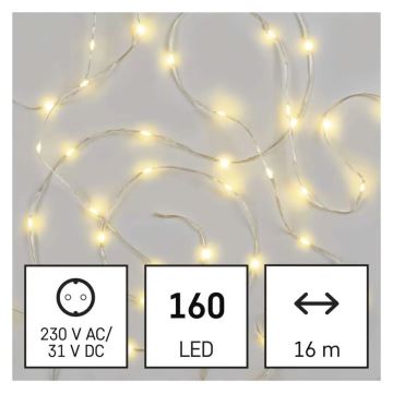 LED Lauko Kalėdinė girlianda 160xLED/21m IP44 šilta balta