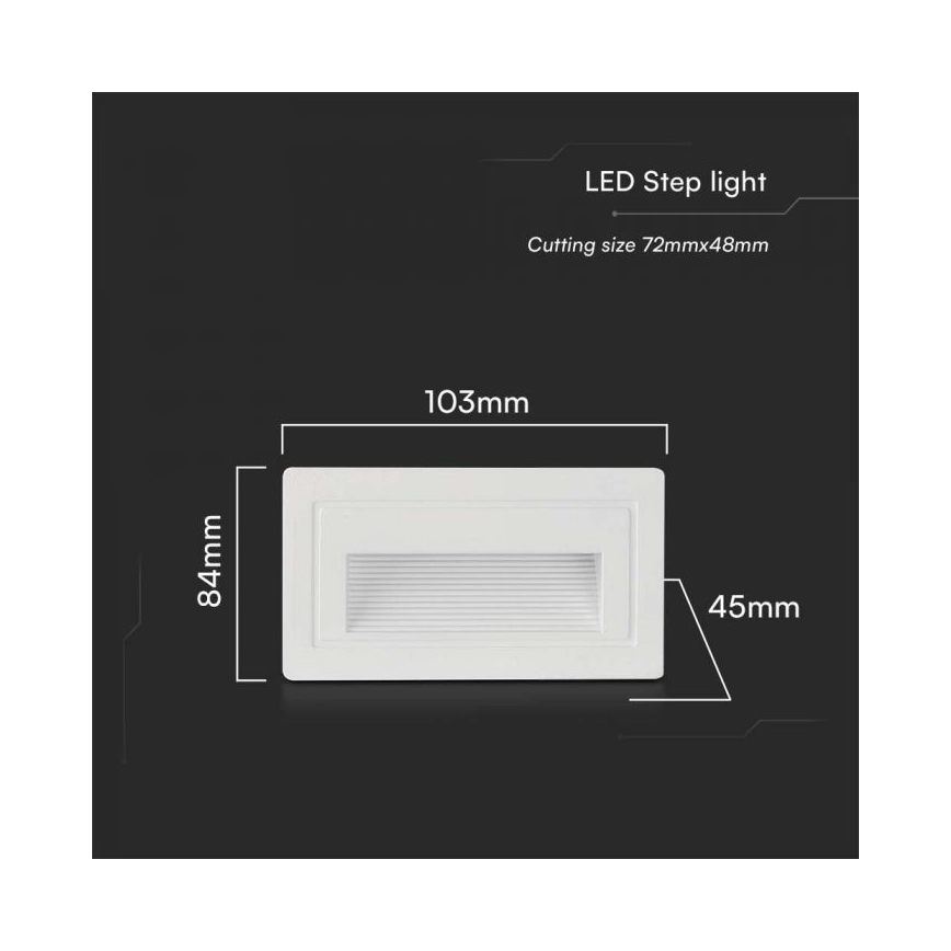 LED Lauko laiptų apšvietimas LED/3W/230V 3000K IP65 balta