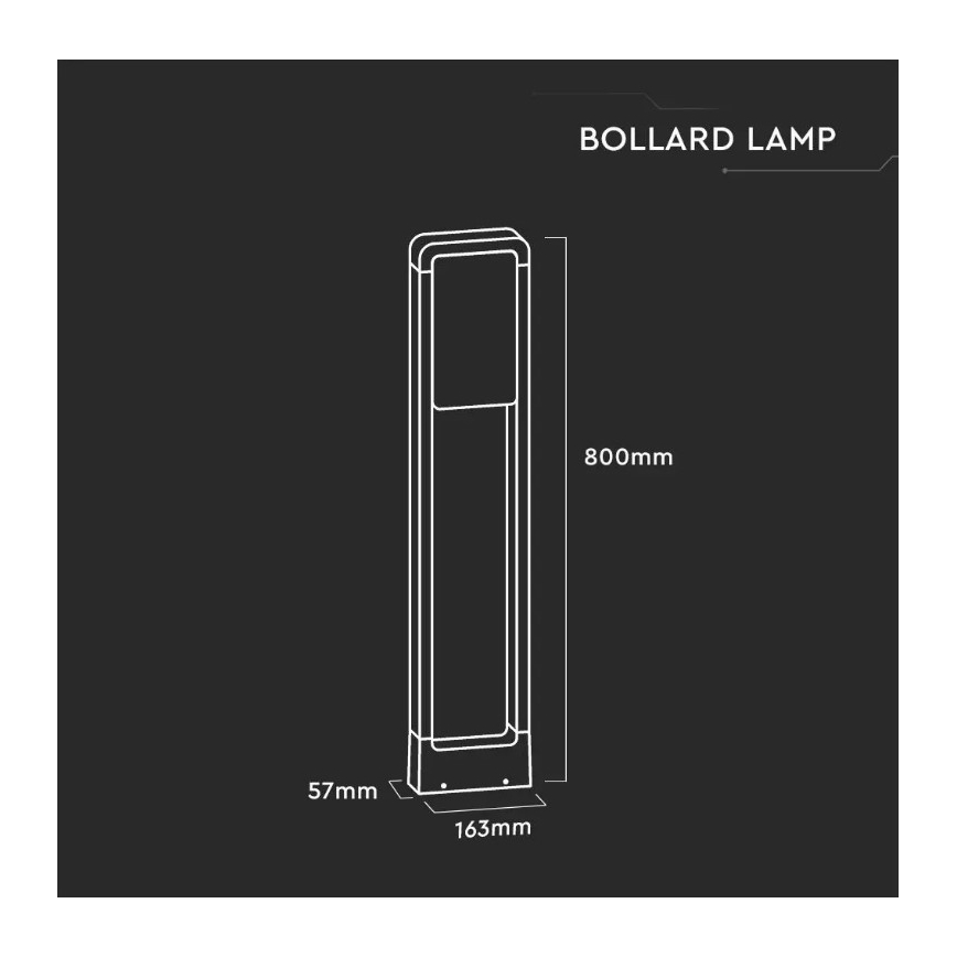 LED Lauko lempa SAMSUNG CHIP LED/10W/230V 3000K IP65 juoda