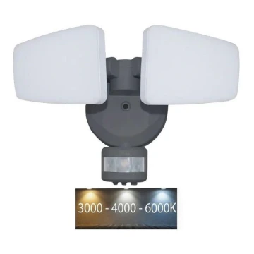 LED Lauko prožektorius su jutikliu LED/24W/230V 3000/4000/6000K IP54 antracitas