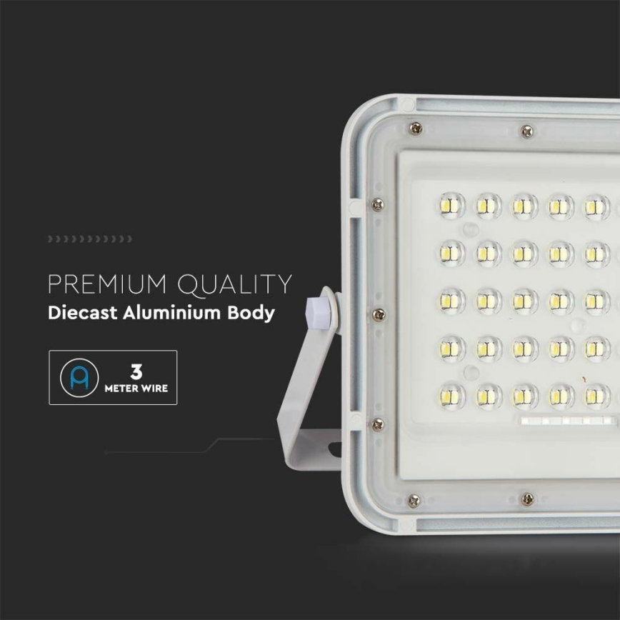 LED Lauko šviesos reguliavimas saulės Prožektoriaus šviestuvas LED/10W/3,2V IP65 4000K balta + nuotolinio valdymo pultas