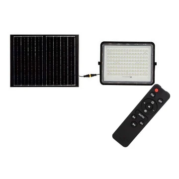 LED Lauko saulės prožektorius LED/20W/3,2V 6400K juoda IP65 + nuotolinio valdymo pultas