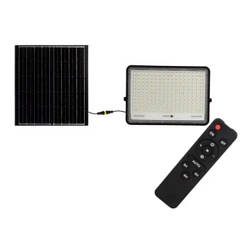 LED Lauko saulės prožektorius LED/30W/3,2V 6400K juoda IP65 + nuotolinio valdymo pultas