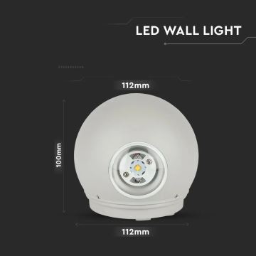 LED Lauko sieninis šviestuvas LED/6W/230V 4000K IP65 pilkas