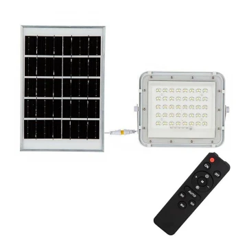 LED Lauko šviesos reguliavimas saulės Prožektoriaus šviestuvas LED/10W/3,2V IP65 4000K balta + nuotolinio valdymo pultas