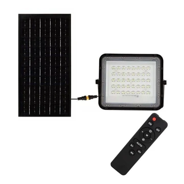 LED Lauko šviesos reguliavimas saulės Prožektoriaus šviestuvas LED/10W/3,2V IP65 4000K juoda + nuotolinio valdymo pultas