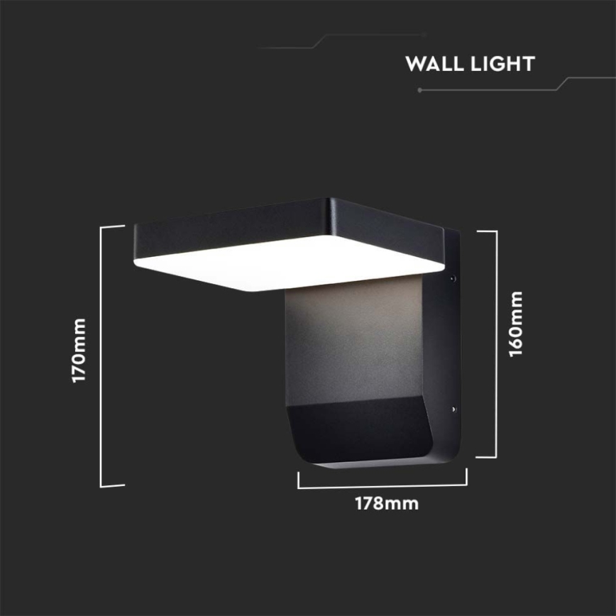 LED Lauko wall flexible šviestuvas LED/17W/230V IP65 3000K juoda