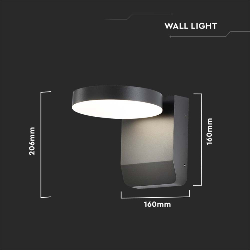 LED Lauko wall flexible šviestuvas LED/17W/230V IP65 4000K juoda