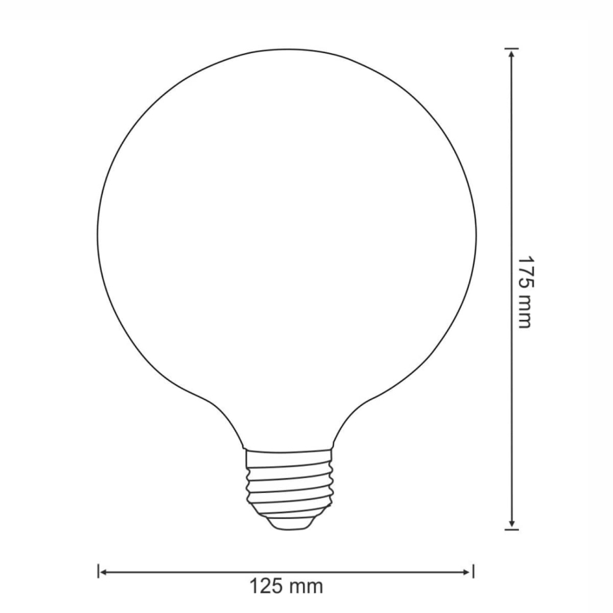 LED Lemputė FILAMENT VINTAGE E27/4W/230V 125x180mm 2200K