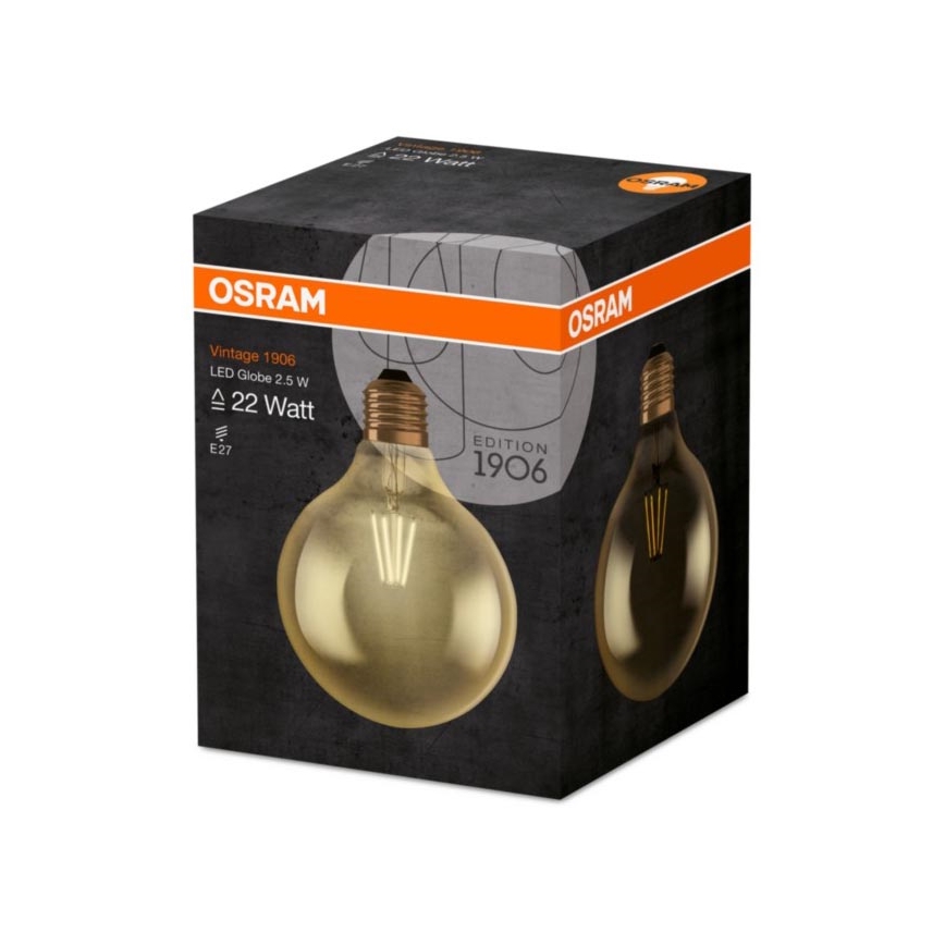 LED lemputė GLOBE E27 / 2.5W / 230V 2400K - Osram