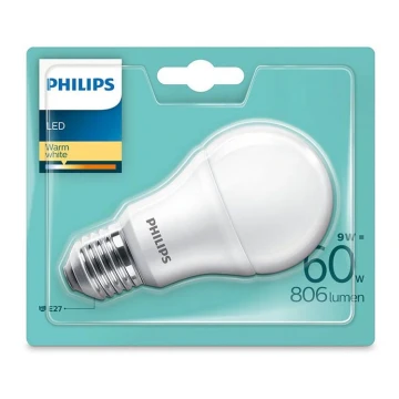 LED Lemputė Philips A60 E27/9W/230V 4000K