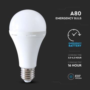 LED Lemputė su avariniu režimu A80 E27/12W/230V 4000K