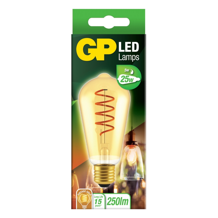 LED Lemputė VINTAGE ST64 E27/5W/230V 2000K - GP