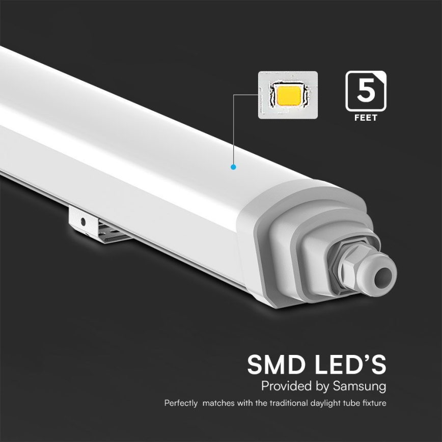 LED liuminescencinis techninis šviestuvas SAMSUNG CHIP LED/48W/230V 4000K IP65 150 cm