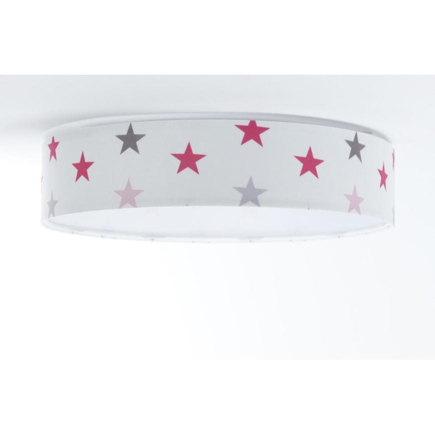 LED Lubinis šviestuvas GALAXY KIDS LED/24W/230V žvaigždutės balta/rožinė/pilka