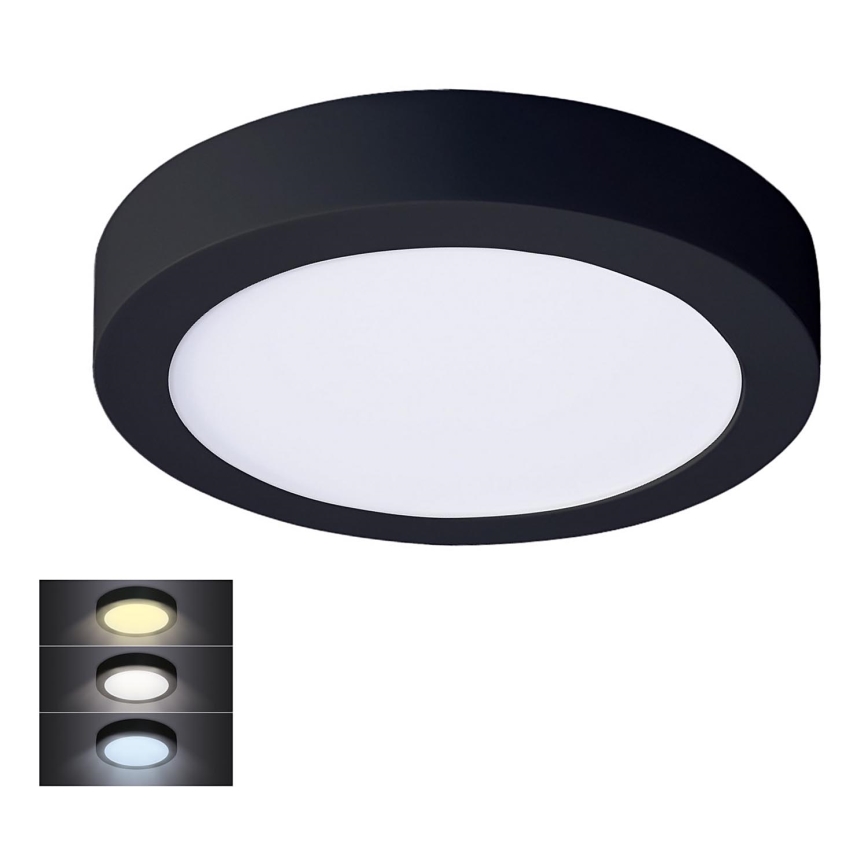 LED Lubinis šviestuvas LED/18W/230V 3000/4000/6000K juodas apvalus