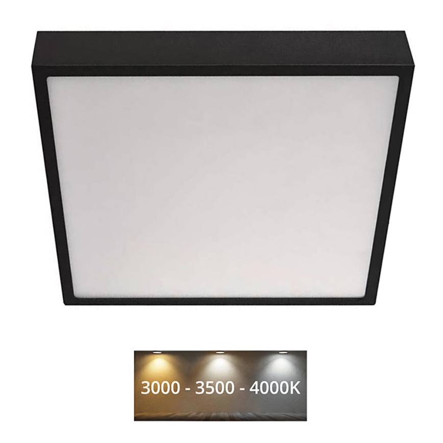 LED Lubinis šviestuvas NEXXO LED/28,5W/230V 3000/3500/4000K 30x30 cm juodas