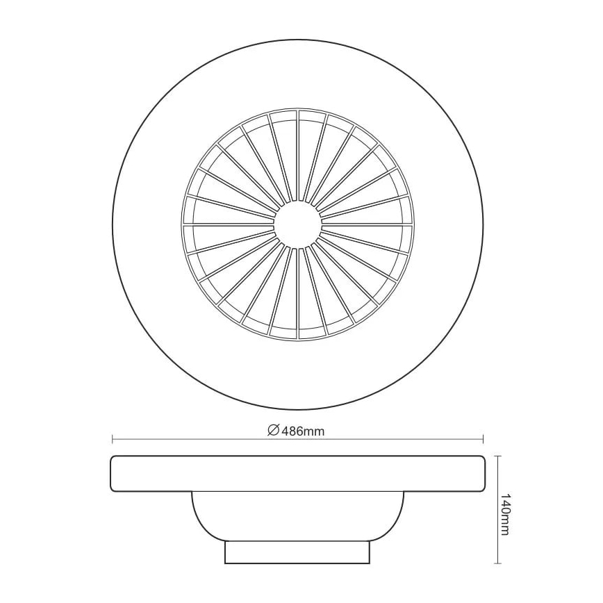 LED Pritemdomas lubinis šviestuvas su ventiliatoriumi OPAL LED/48W/230V 3000-6500K + nuotolinio valdymo pultas