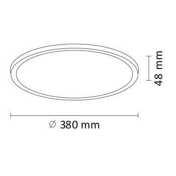 LED Lubinis šviestuvas WOODY LED/24W/230V d. 38 cm