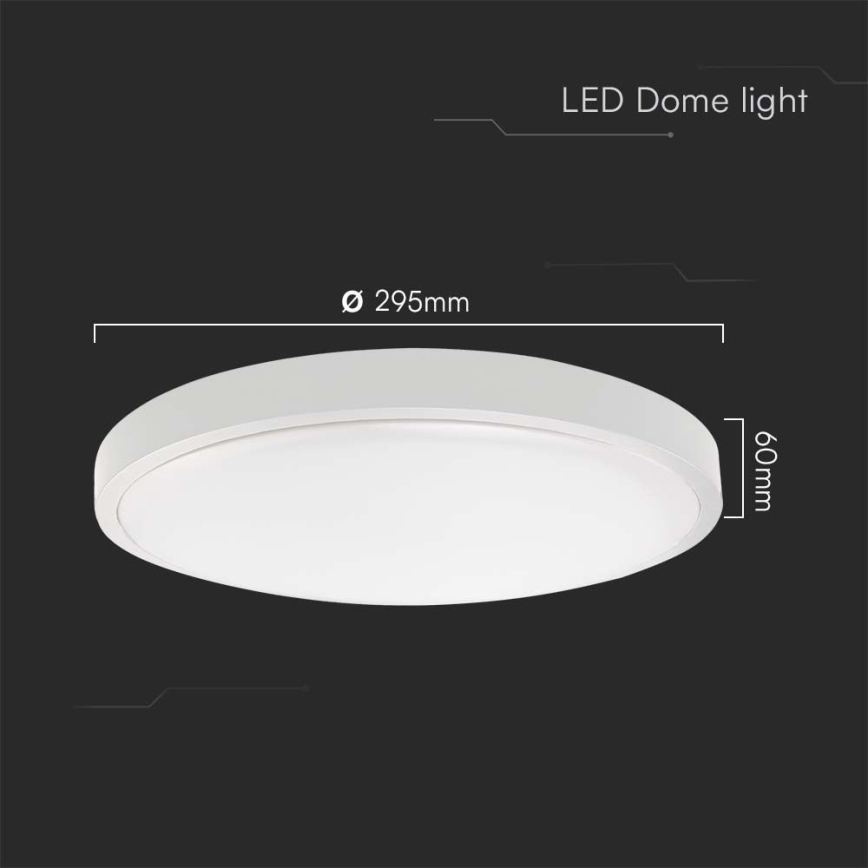 LED lubinis vonios šviestuvas LED/24W/230V IP44 3000K diametras 29 cm balta