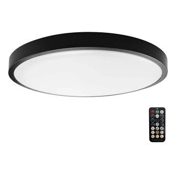 LED lubinis vonios šviestuvas su jutikliu LED/24W/230V 4000K IP44 juoda + nuotolinio valdymo pultas