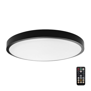 LED lubinis vonios šviestuvas su jutikliu SAMSUNG CHIP LED/18W/230V IP44 4000K diametras 29 cm juoda + nuotolinio valdymo pultas