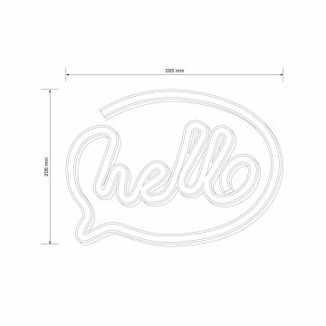 LED Neoninė sienų apdaila HELLO LED/3W/3xAA USB rausva