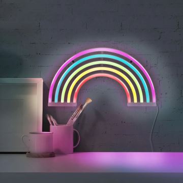 LED Neoninė sienų apdaila RAINBOW LED/3W/3xAA daugiaspalvis