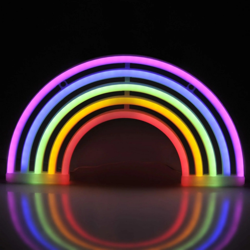 LED Neoninė sienų apdaila RAINBOW LED/3W/3xAA daugiaspalvis