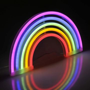 LED Neoninė sienų apdaila RAINBOW LED/3W/3xAA daugiaspalvis