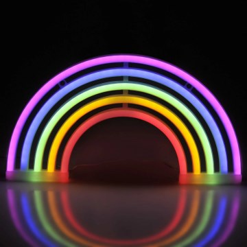 LED Neoninė sienų apdaila RAINBOW LED/3W/3xAA USB daugiaspalvis