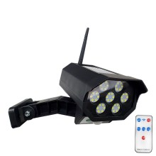 LED Netikra saulės energijos kamera su jutikliu LED/3,7V IP44 juoda + nuotolinio valdymo pultas