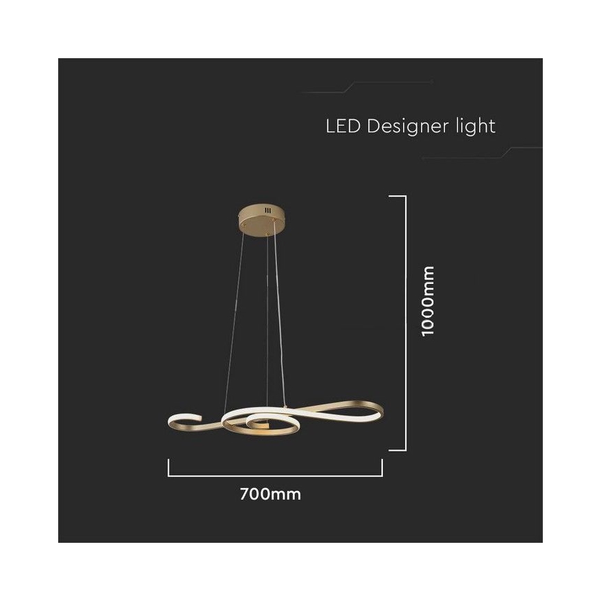 LED Pakabinamas sietynas LED/18W/230V 3000K auksas