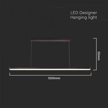LED Pakabinamas sietynas LED/23W/230V 4000K 120 cm juoda