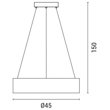 LED Pakabinamas sietynas LED/30W/230V 3000K diametras 45 cm juoda/ąžuolas