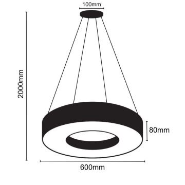 LED Pakabinamas sietynas LED/30W/230V 4000K diametras 60 cm