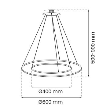 LED Pakabinamas sietynas ROTONDA LED/51W/230V aukso